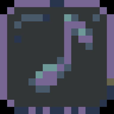 a pixel art icon of a musical note