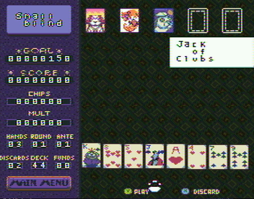 screenshot of a super nintendo card game